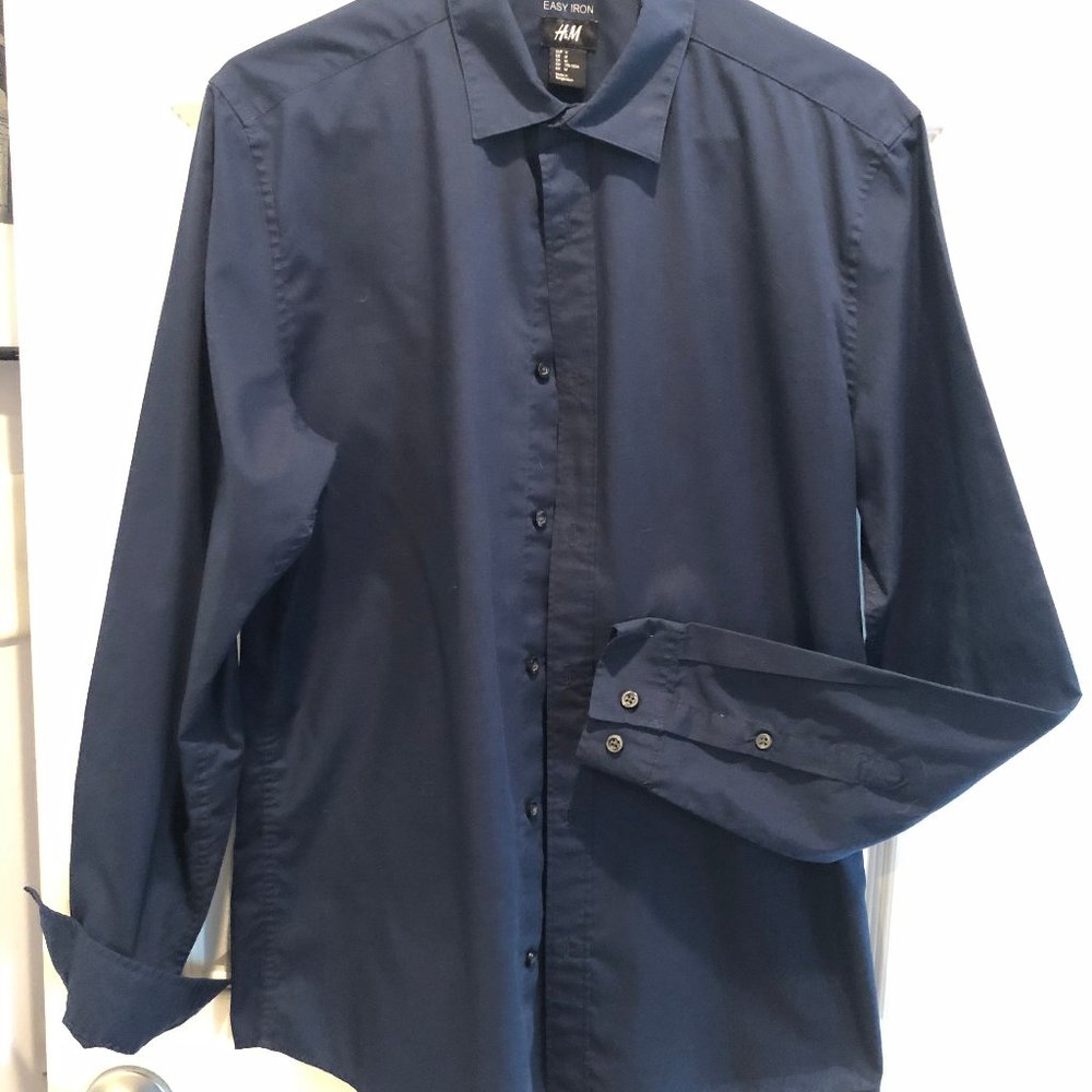 Men's H&M Dark Blue Dress Shirt